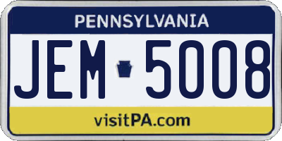 PA license plate JEM5008