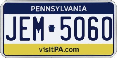PA license plate JEM5060