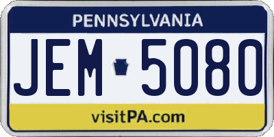 PA license plate JEM5080
