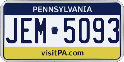 PA license plate JEM5093