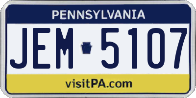 PA license plate JEM5107