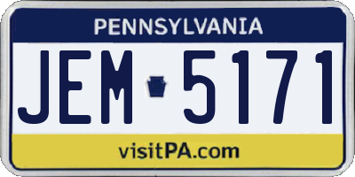 PA license plate JEM5171