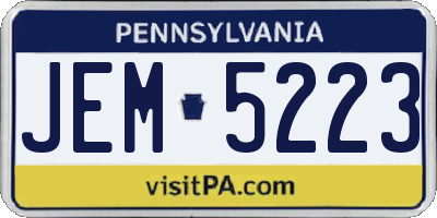 PA license plate JEM5223