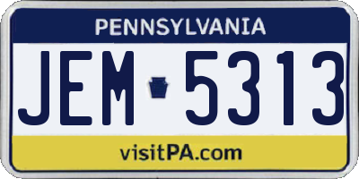 PA license plate JEM5313