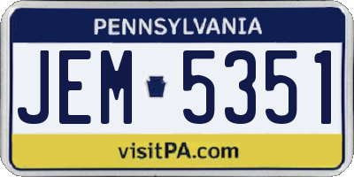 PA license plate JEM5351