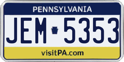 PA license plate JEM5353