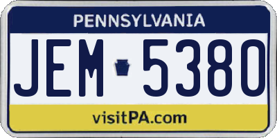 PA license plate JEM5380