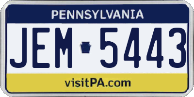 PA license plate JEM5443