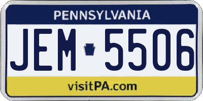 PA license plate JEM5506