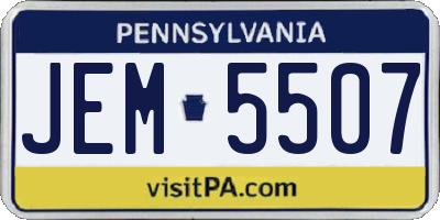 PA license plate JEM5507