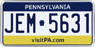 PA license plate JEM5631