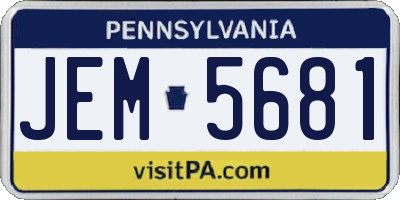 PA license plate JEM5681