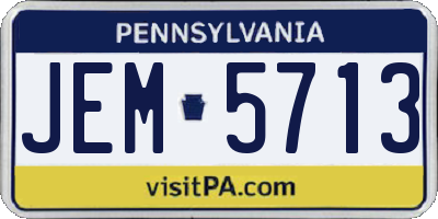 PA license plate JEM5713