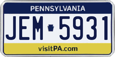 PA license plate JEM5931