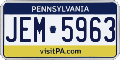 PA license plate JEM5963