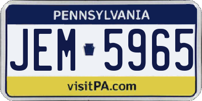 PA license plate JEM5965