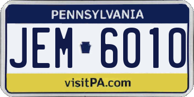 PA license plate JEM6010