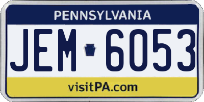 PA license plate JEM6053