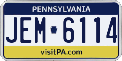 PA license plate JEM6114