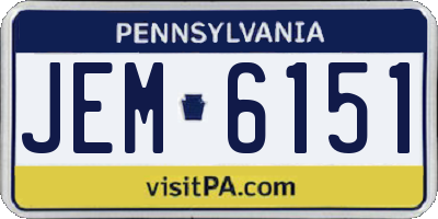 PA license plate JEM6151