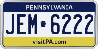 PA license plate JEM6222