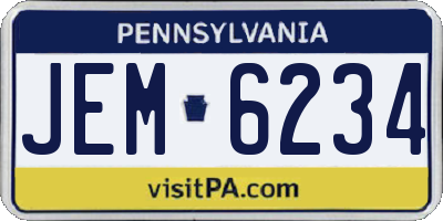 PA license plate JEM6234