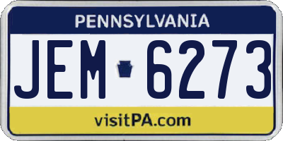 PA license plate JEM6273