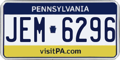 PA license plate JEM6296