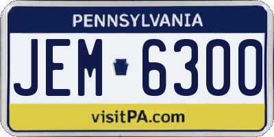 PA license plate JEM6300