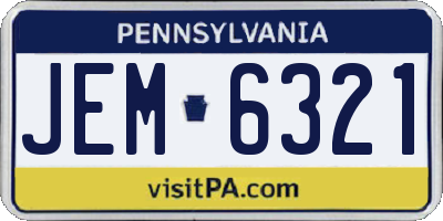PA license plate JEM6321