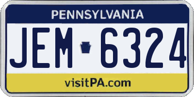 PA license plate JEM6324