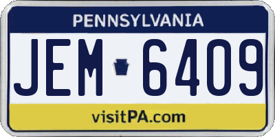 PA license plate JEM6409