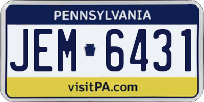PA license plate JEM6431