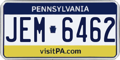 PA license plate JEM6462