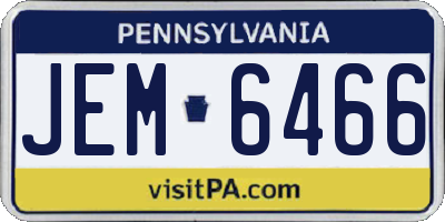 PA license plate JEM6466