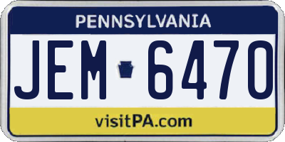 PA license plate JEM6470