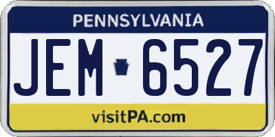PA license plate JEM6527