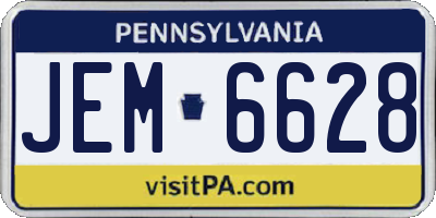 PA license plate JEM6628