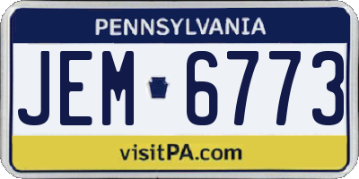 PA license plate JEM6773