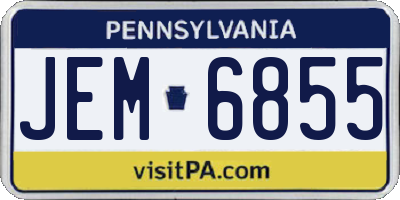 PA license plate JEM6855