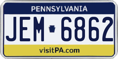 PA license plate JEM6862