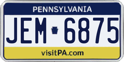PA license plate JEM6875