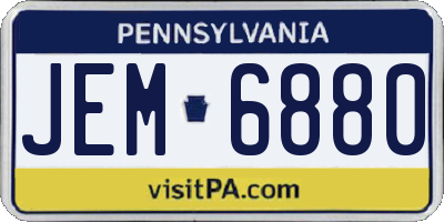 PA license plate JEM6880