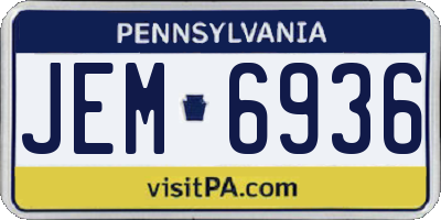 PA license plate JEM6936