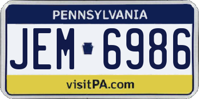 PA license plate JEM6986
