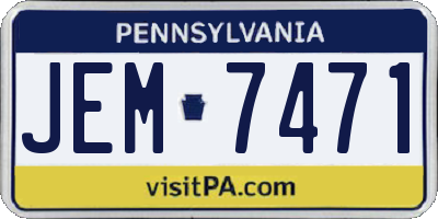 PA license plate JEM7471