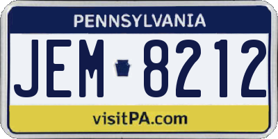 PA license plate JEM8212