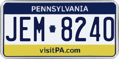 PA license plate JEM8240