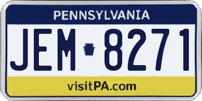 PA license plate JEM8271