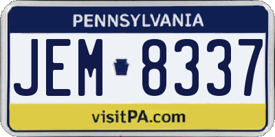 PA license plate JEM8337